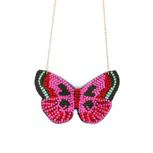 Load image into Gallery viewer, Knitted butterfly pendant necklace
