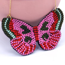 Load image into Gallery viewer, Knitted butterfly pendant necklace
