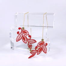Load image into Gallery viewer, Red leaves lace necklace
